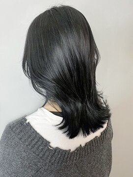 アイティーバイアルバム 下北沢店(IT by ALBUM) プラチナムブラック_外ハネボブセクションカラー_ba393201