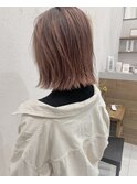 ピンクラベンダー&ぱつっとボブ