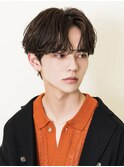 韓国ヘアカルマパーマカルマバングセンターパート黒髪ウルフ