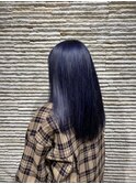 艶髪ネイビーグレーアッシュブラック大人美人
