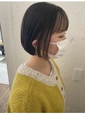 ぱつっとボブとポイントカラー