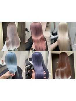 〈髪質改善トリートメント〉で内部から潤う艶髪に。ブリーチ毛でも柔らかくまとまり、繰り返すカラーも安心