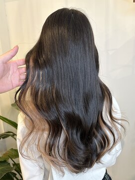 ピークスヘア(peaks hair) インナーカラー ミルクティーカラー ブリーチ1回 堀江