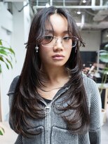 アルバム 銀座(ALBUM GINZA)&nbsp;ロング顔周りレイヤー韓国ヘアダークアッシュ_F21353