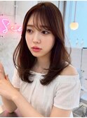 イメチェン×ピンクベージュ[アンブレラカラー/前髪]