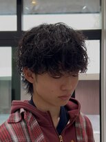 フィフス 渋谷(fifth) シャドウパーマ波巻きパーママッシュ×センターパート2Way