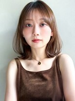 リヤン 表参道(lyann)&nbsp;薄めバングうる艶髪イメチェンミルクブラウンくせ毛風カールF