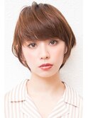 アシメショートエアリーショートグレージュナチュラルボブ