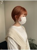 オレンジベージュ/ショートスタイル/スウィングボブ