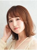 川崎＿レディース＿ミディアム＿ボブ＿外ハネ＿ニュアンス
