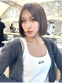 渋谷ボブレイヤーカットグレージュブリーチ無し