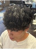 鹿児島メンズショート波巻きパーマツイスパメンズパーマ刈り上げ