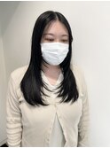 たっぷりレイヤーロング×ネイビーグレーカラー