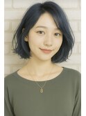 Lana☆ミディアムボブ　ブルーブラック