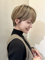 ロンドエニカ 大宮(Lond enika)&nbsp;黒髪カタログ/ショート/オリーブグレー/小顔に見せるヘア/大宮