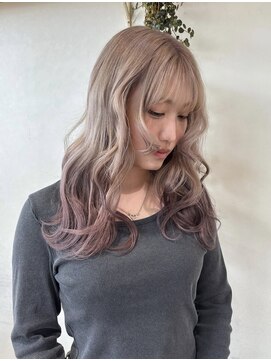 ミルクティーカラー×毛先淡めbrown