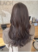 ブリーチなし透明感柔らかベージュロングヘア