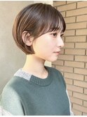 斜めバング グレージュカラー シルキーベージュ マッシュパーマ