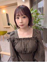 ムード(mood) チェリーブラウン/ボルドー/髪質改善カラー/ボブルフ/外ハネボブ