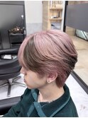 《メンズデザインカラー》ペールピンク×ブラウン