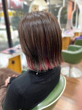 ヘアーコウボウ西口店 Wカラー(インナーカラー+カラー)+カット