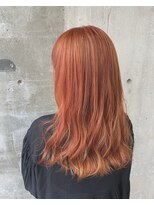 ガルボ ヘアー(garbo hair) #オレンジカラー#ロングヘア#おしゃれ#ゆるふわ#下村スタイル