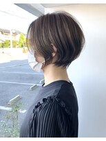 エルエスヘアー(LS HAIR) 透け感くびれショート×オリーブグレージュ