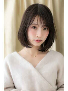 カバーヘア ブリス 北浦和(COVER HAIR bliss) 斜めバング黒髪内巻きワンカール大人ボブTa2北浦和20代30代40代!