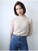 20代30代40代フレンチカジュアルシルキーベージュタイトボブ