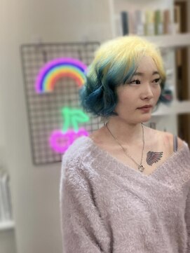 ヒョンミョン ライズバイレボ 取手店(hyon myon/RISE by REVO) レイヤーカット/デザインカラー/オリーブベージュ[取手/取手駅]