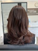 ミルクティーピンクベージュカラーくびれヘアグレージュカラー