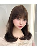 小顔レイヤー　前髪顔周り　髪質改善縮毛