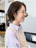 大人レイヤーボブ*前髪なしボブ*オリーブカラー*30代40代50代