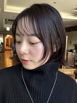 ★顔周りカット 外ハネボブ シースルーバングボブウルフレイヤー