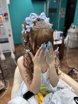 盛り髪カールハーフアップ