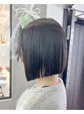 イメチェン外ハネボブ美髪ワイドバングミディアムレイヤーカット