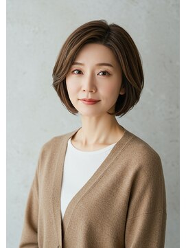 アーツリタ 町田(arts lita) 韓国風大人ボブ★明るい白髪染め艶感ショートボブ