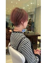 アース 栄店(HAIR&MAKE EARTH)&nbsp;earthショートレイヤーボブミルクティー丸みショートボブ