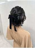 ボブハーフアップ
