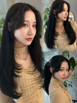 クム(kumu) 大人美人◎艶髪グレージュレイヤーロング韓国風