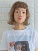キース ヘアアンドメイク 恵比寿(kith. hair&make)&nbsp;【kith.恵比寿】ショートバングのハイトーンボブ オン眉ショート