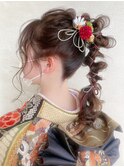 成人式ヘアアレンジ（編みおろポニー♪）