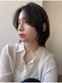 大人可愛い20代30代40代大人センターパート×シアーベージュ