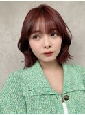 レイヤーボブ＃＃艶やか上品ショコラレッド＃外ハネボブ