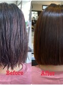 【髪質改善】ストレートヘアーアッシュブラウン
