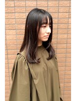 ムク(MUKU)&nbsp;ダークグレージュ＋レイヤー＋ナチュラルストレート