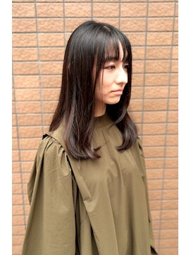 ムク(MUKU) ダークグレージュ＋レイヤー＋ナチュラルストレート