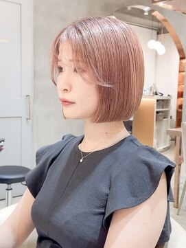 ロンド ブランシュ 錦糸町北口(Lond blanche) デザインカラーレイヤーカットウェットヘアオリーブベージュ