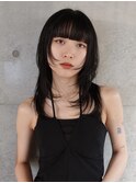 レイヤースタイル/ウルフレイヤー/黒髪ロング/銀座