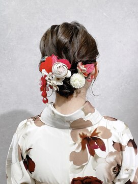 ブルー(BLUE) 卒業式 着付け 袴 ヘアセット ヘアアレンジ mt___213r